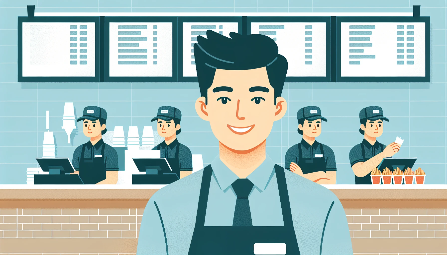 Illustration pour un CV de Manager restauration rapide