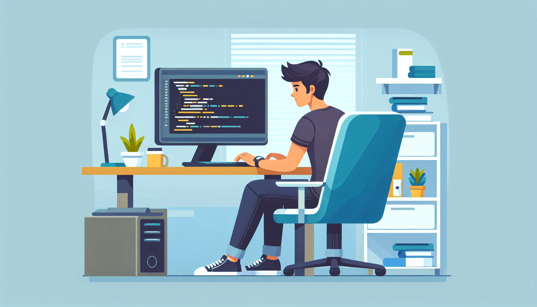 Illustration pour un CV de Intégrateur web