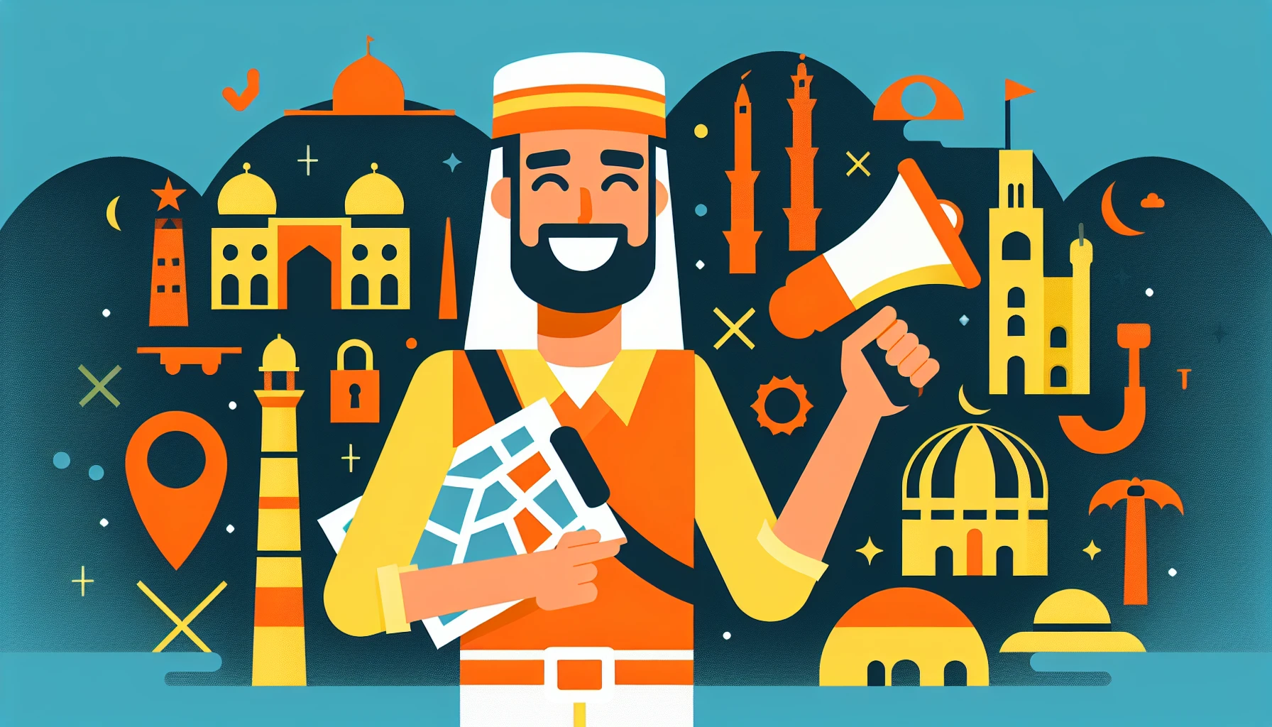 Illustration pour un CV de Guide touristique