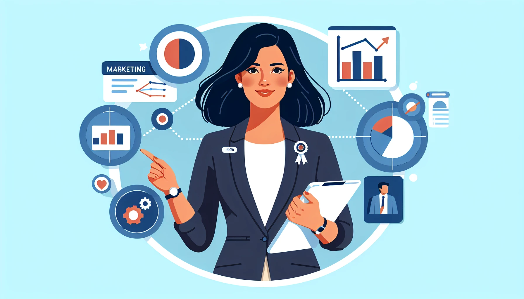 Illustration pour un CV de Directeur Marketing