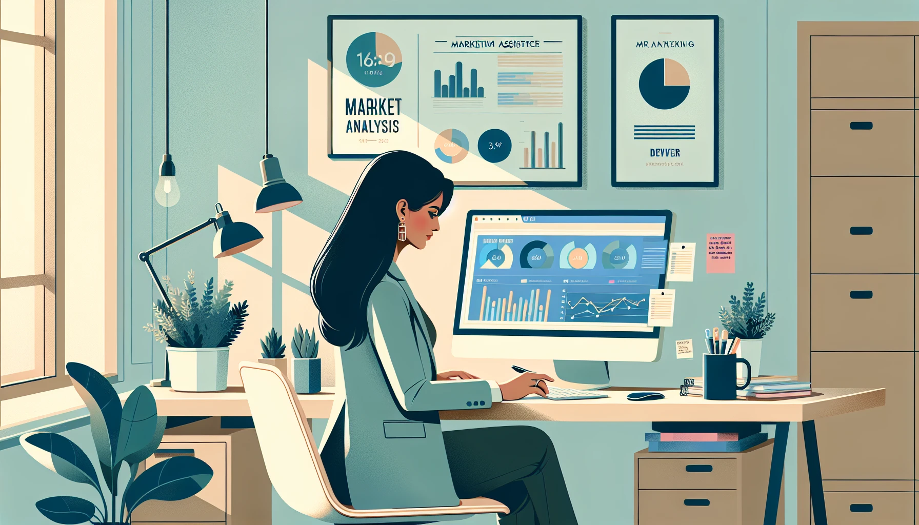 Illustration pour un CV de Assistant marketing