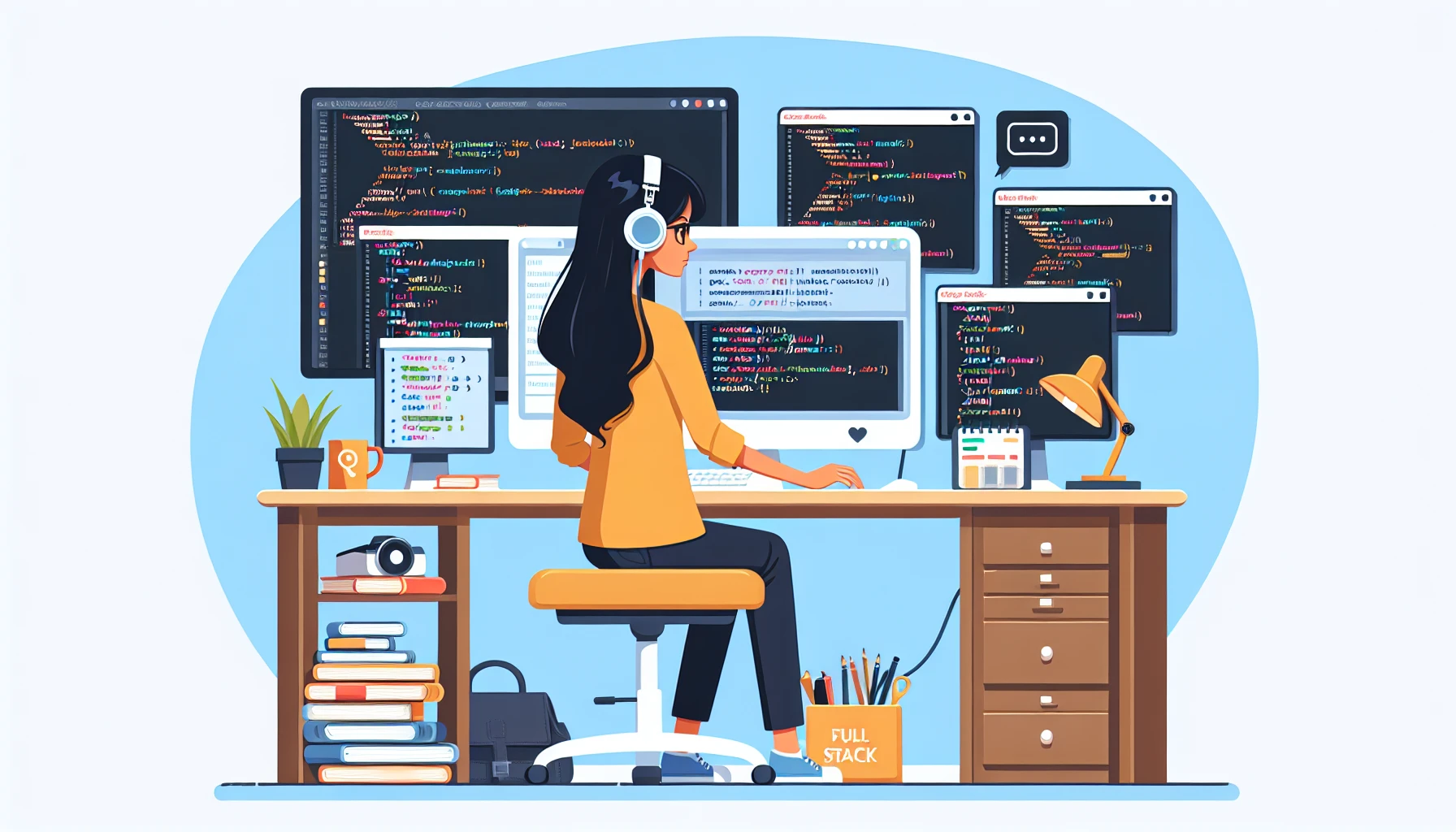 Illustration pour un CV de Full Stack Developer