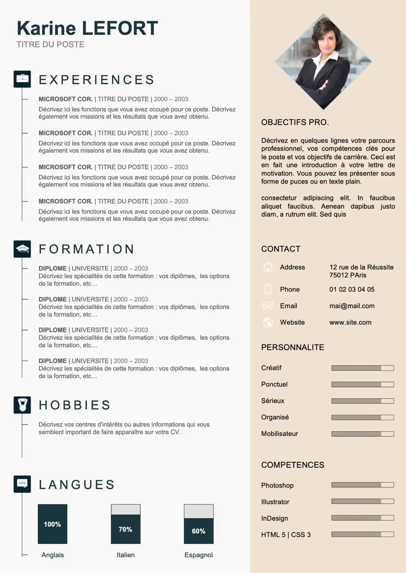 Modèle de CV Accroche