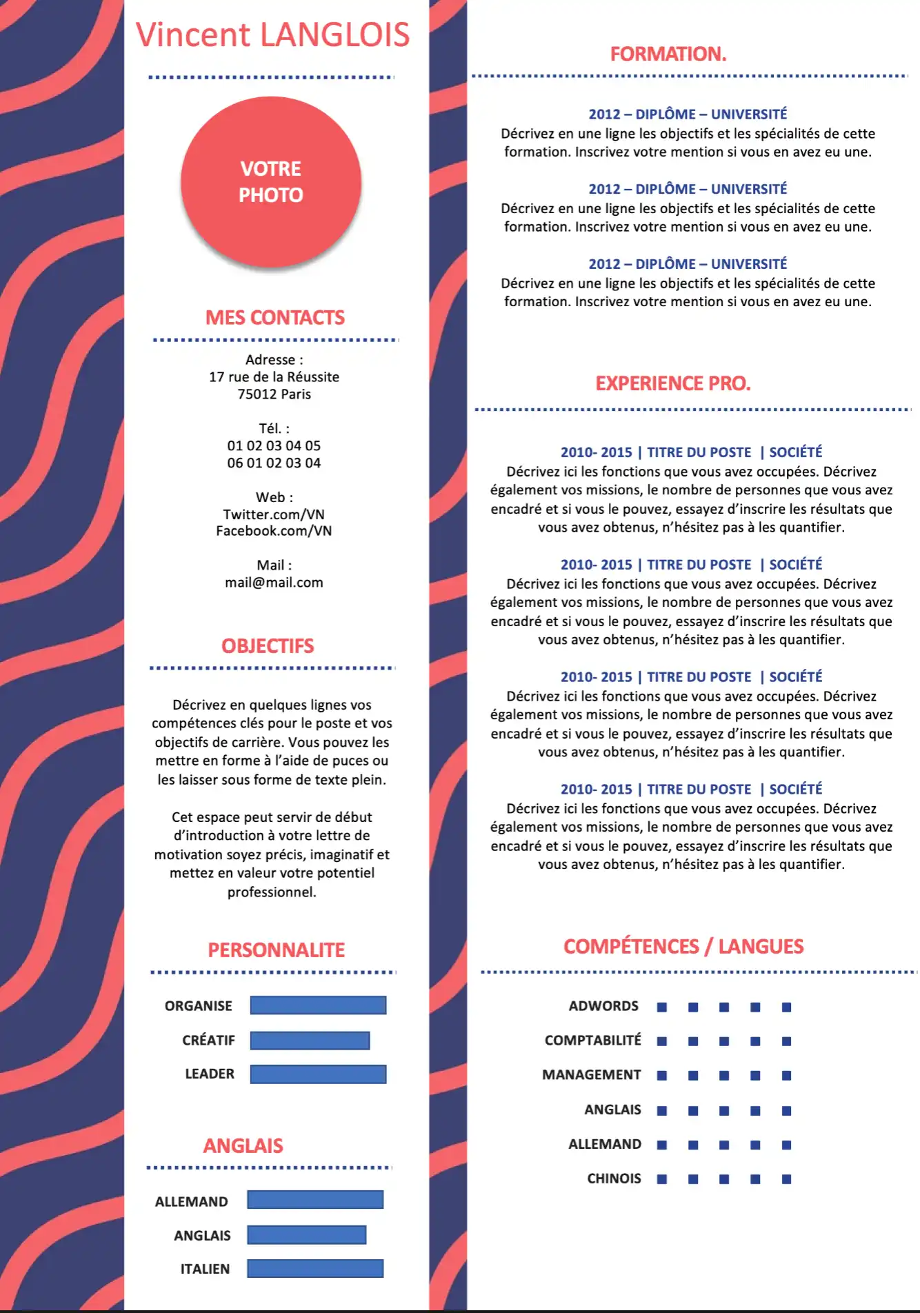 Modèle de CV Atypique