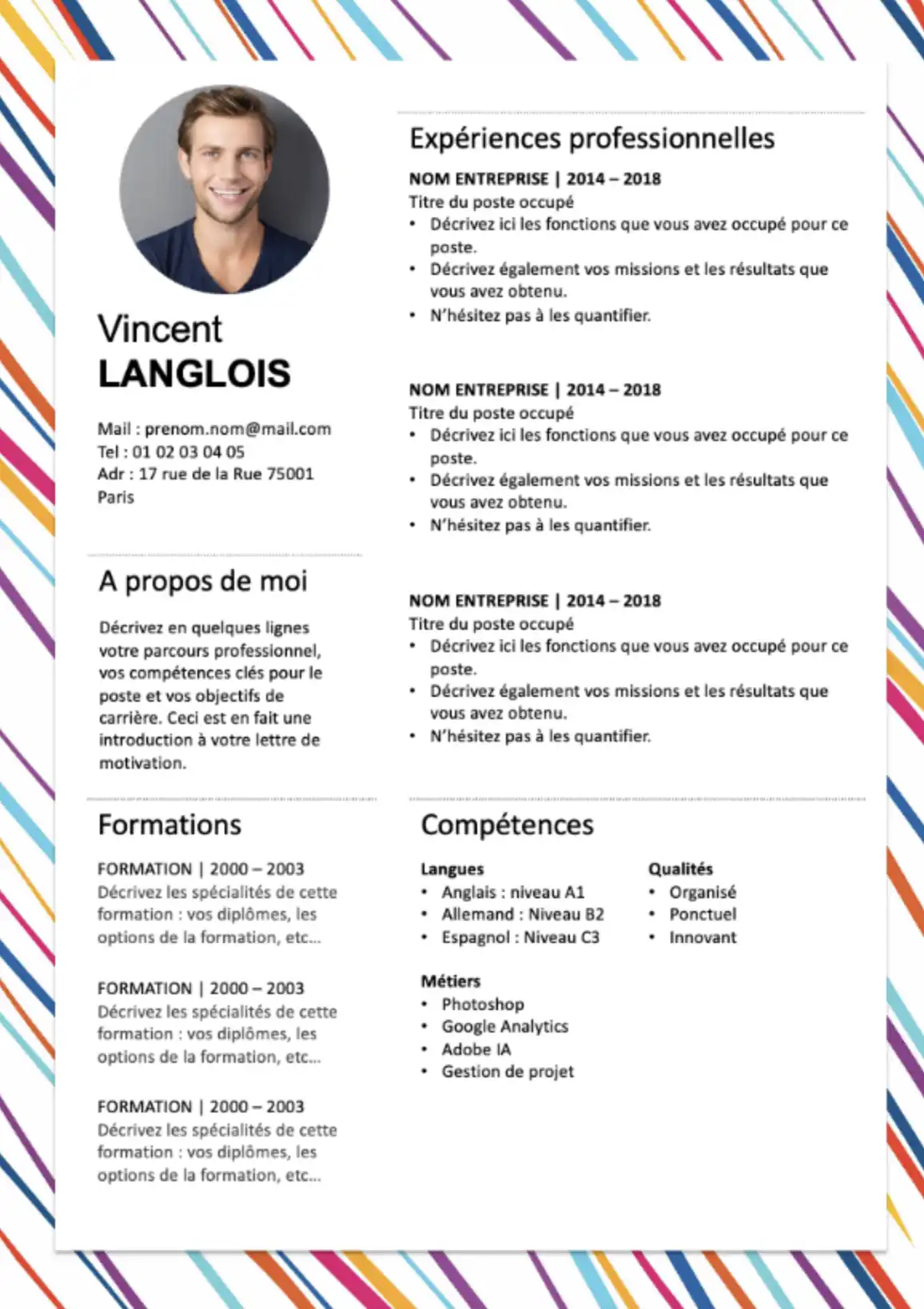 Modèle de CV Couleur