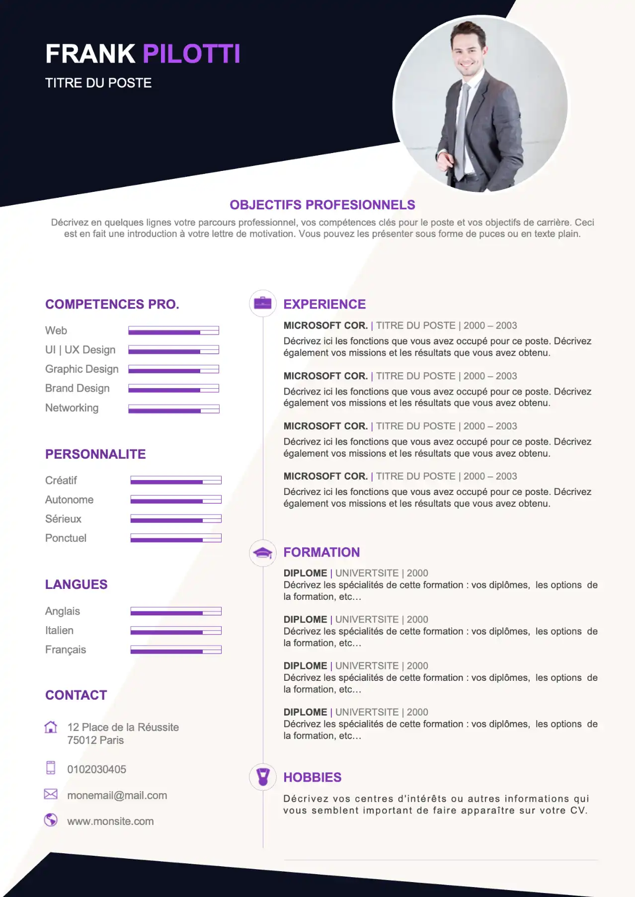 Modèle de CV Créatif