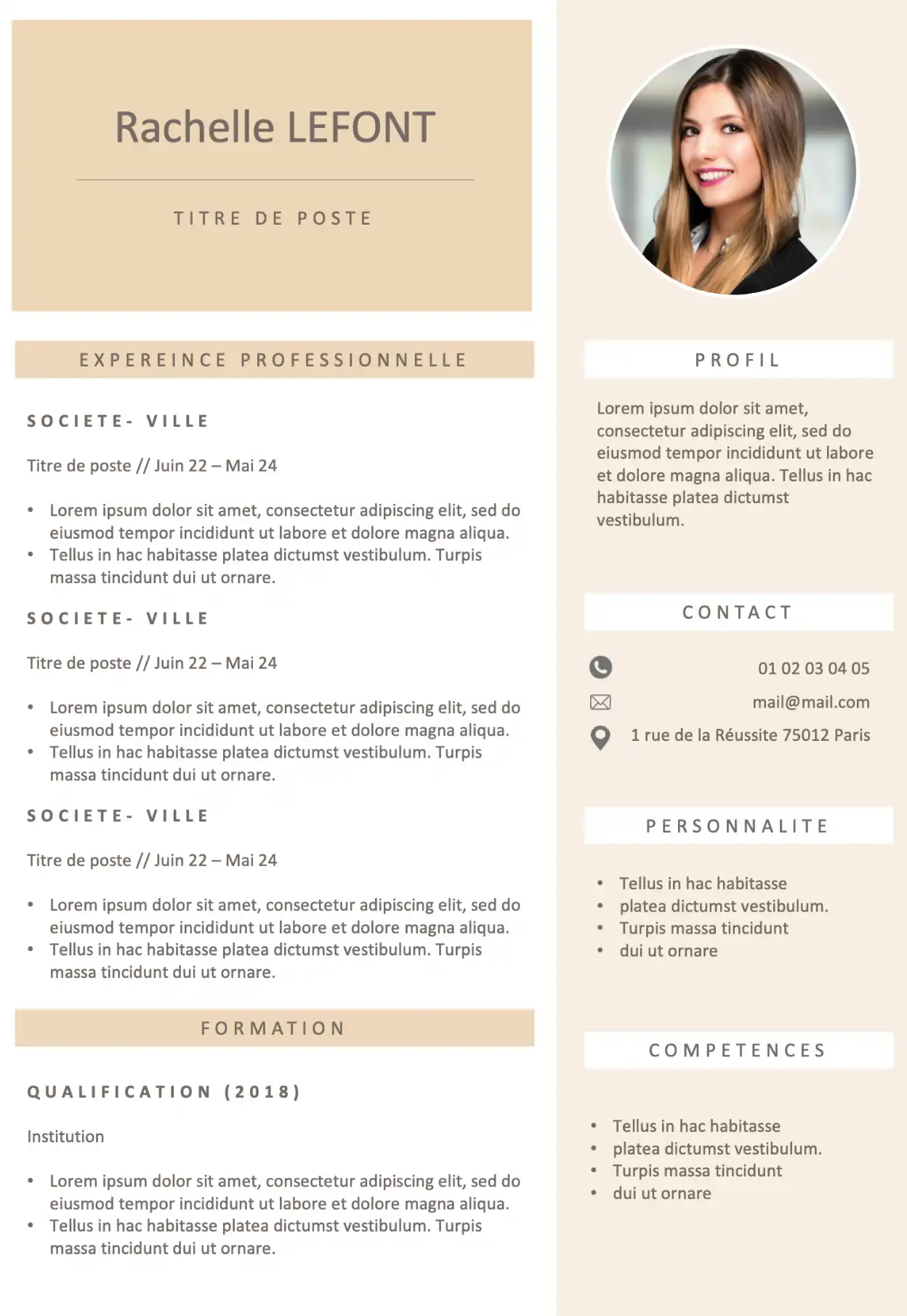 Modèle de CV Elegant