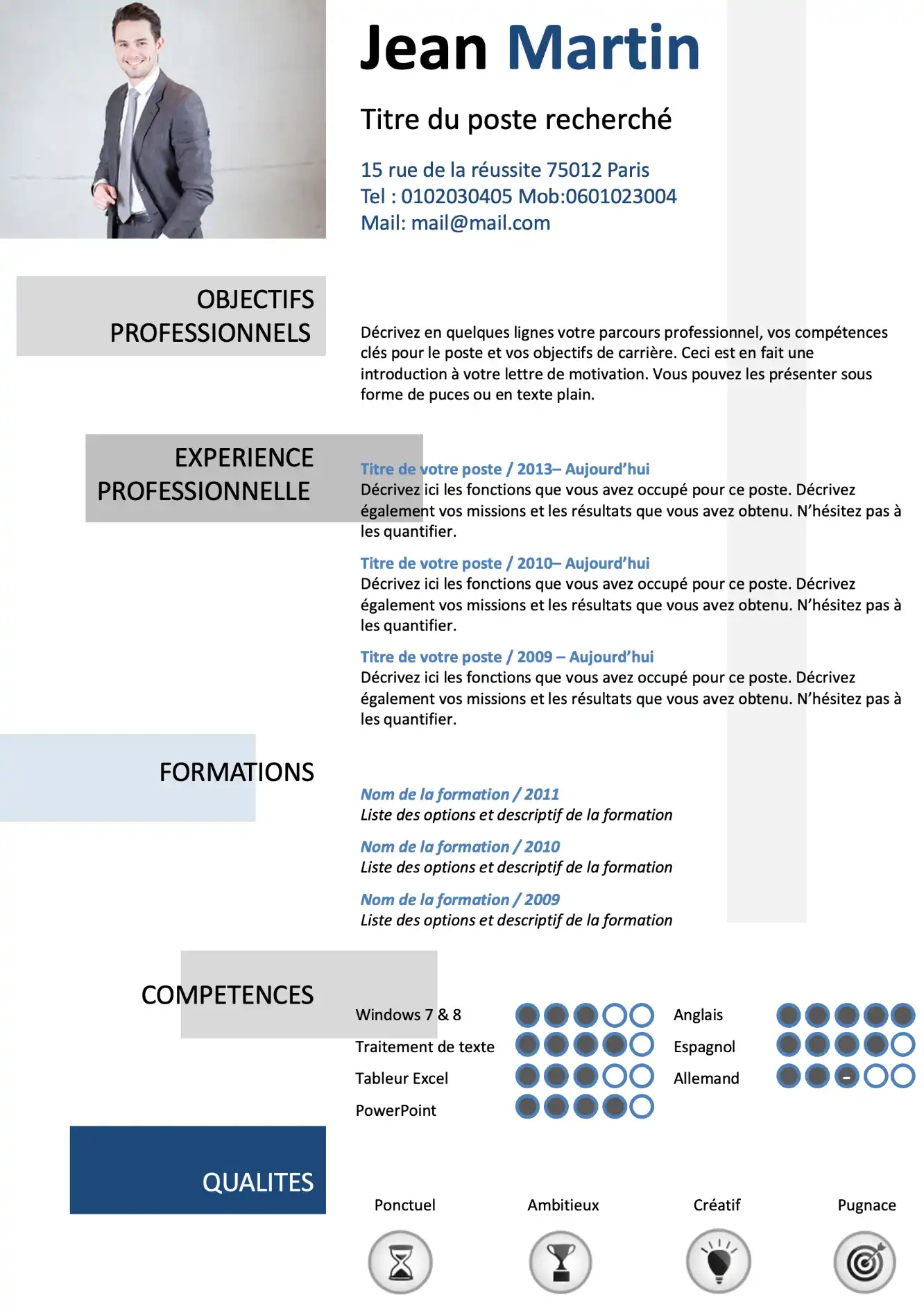Modèle de CV Moderne