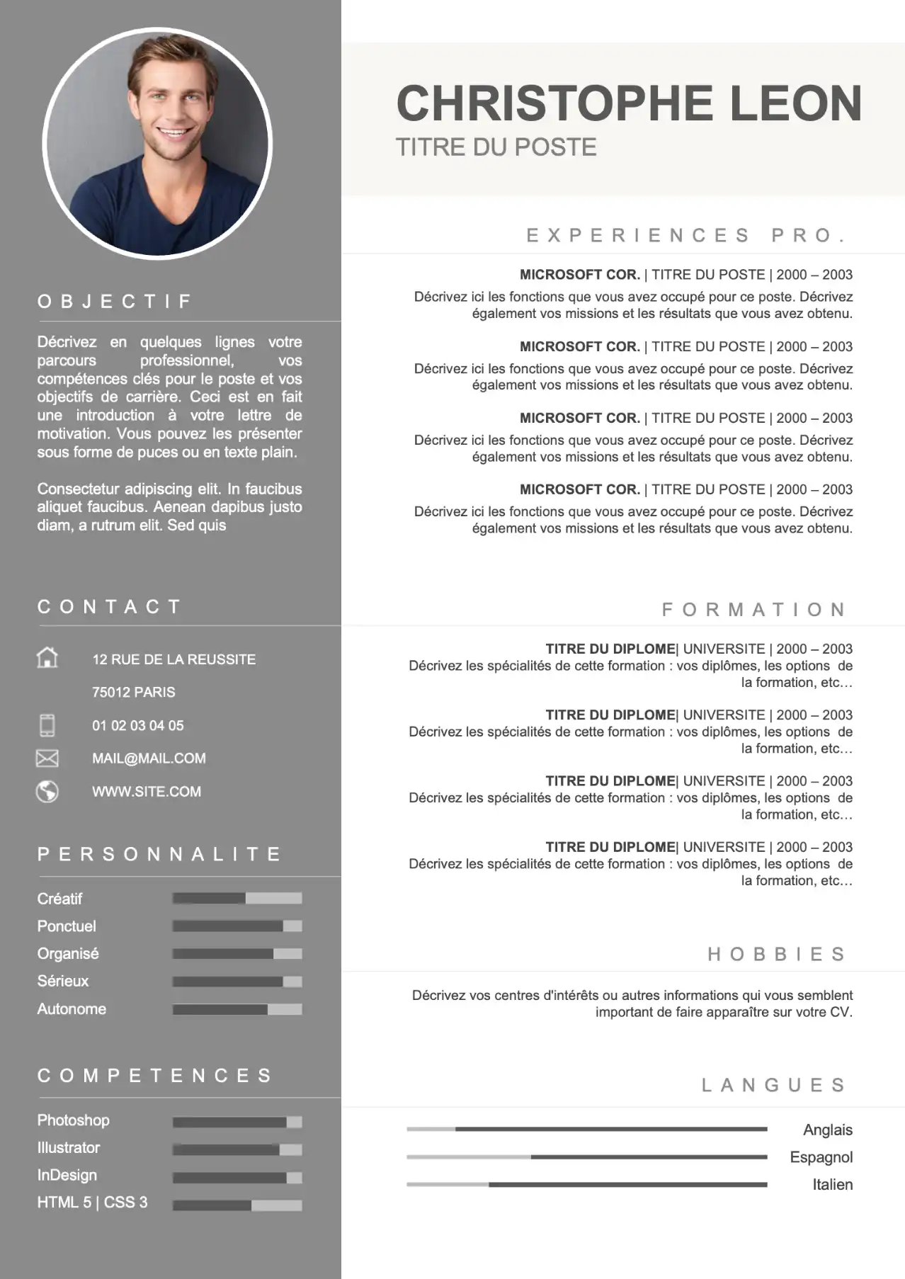 Modèle de CV Professionnel