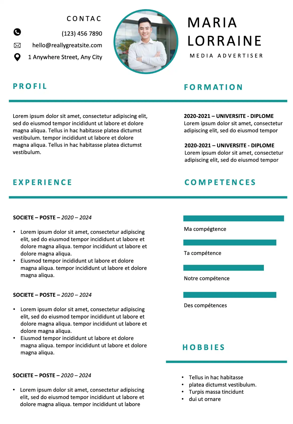 Modèle de CV Simple